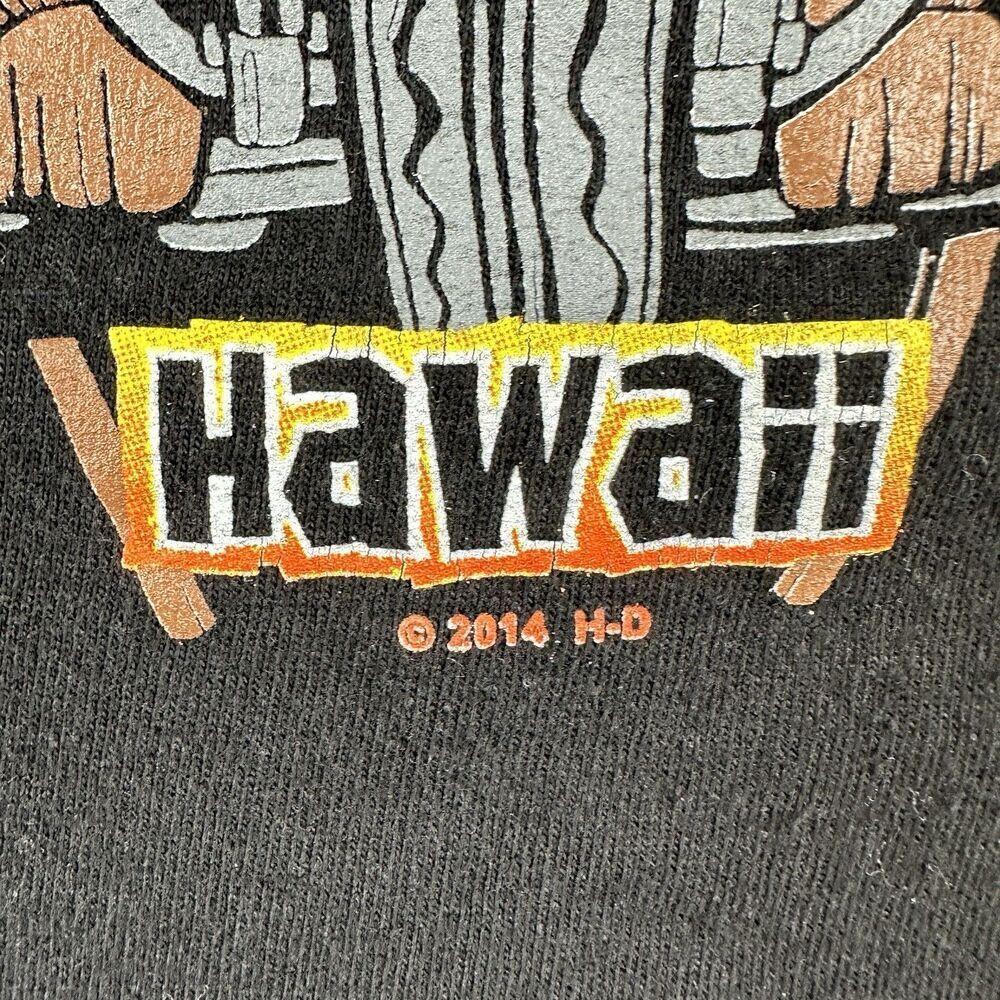 Harley Davidson Shirt Mens XL Black Honolulu Hawaii Tiki Motorcycle Adult Tee - Picture 4 of 14